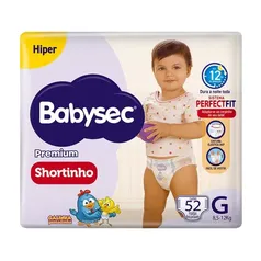 Fralda Babysec Shortinho Hiper G 52 Unidades