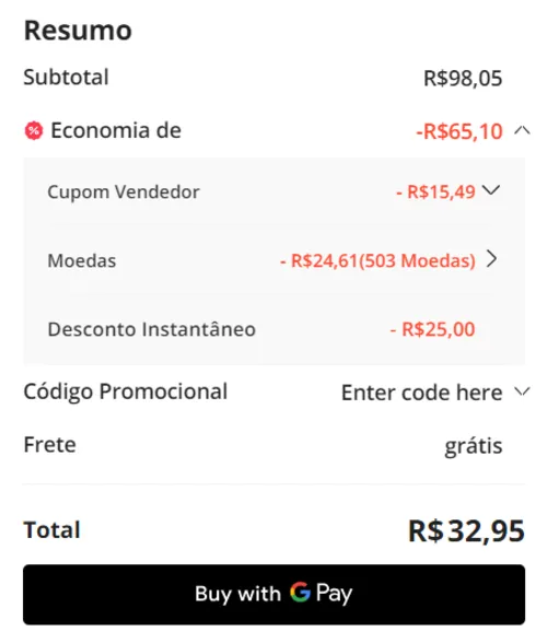 Imagem na descrição da promoção