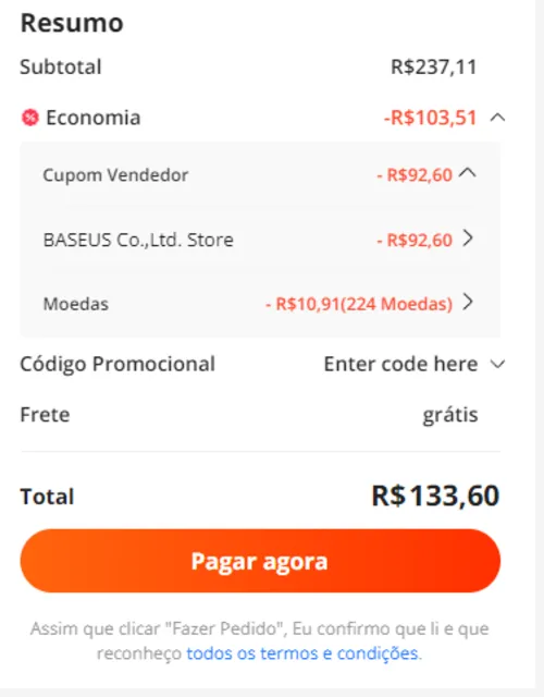 Imagem na descrição da promoção