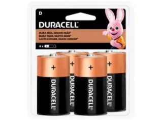 Pilha D Grande Alcalina 4 Unidades - Duracell | R$60