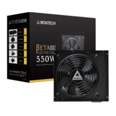 Fonte Montech BETA Bronze 550W, 80 Plus Bronze, PFC Ativo