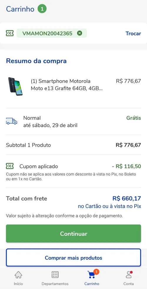 Imagem na descrição da promoção