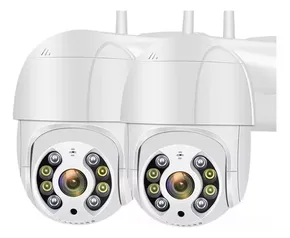 [R$77,52 cada] Kit 2 Smart Câmera Ip Wifi Dome Rotativa Visão Noturna A8 Cor Branco