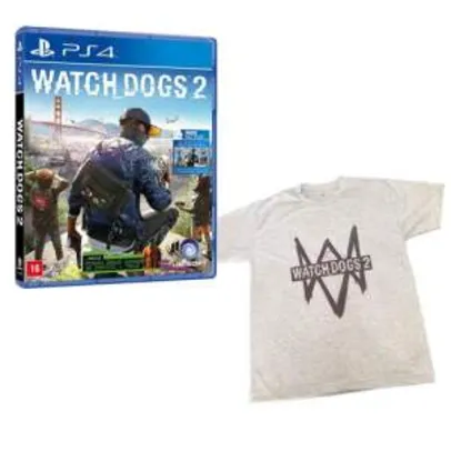Jogo Watch Dogs 2 PS4 + Camiseta Exclusiva Watch Dogs 2 - Cinza