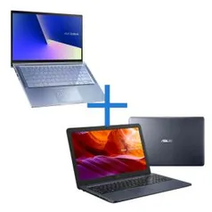 Notebook ASUS ZenBook UX431FA-AN202T Azul Claro Metálico + Notebook ASUS VivoBook X543UA-GQ3213T Cinza Escuro | R$5400