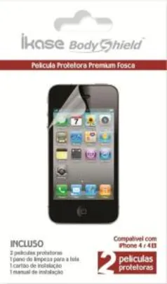 Película iPhone 4/4S Anti-Reflexo Ikase - 2 Unidades - R$0,79