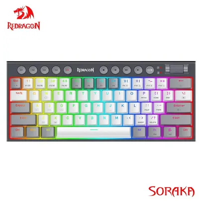 Teclado REDRAGON Soraka K647 RGB  Ultra Fino Projetado Com Fio  Mecânico Interruptor Vermelho 