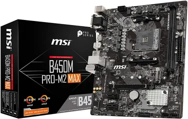 Placa-Mãe MSI B450M Pro-M2 Max p/ AMD AM4, m-ATX, DDR4