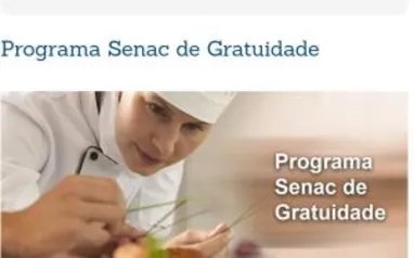 Programa Senac de Gratuidade - CURSOS EAD