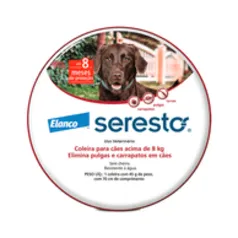 Coleira Antipulgas Seresto Cães Acima de 8kg - 8 meses de proteção