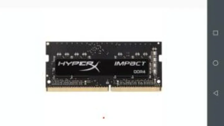 Memória HyperX Impact, 8GB, 2400MHz, DDR4, Notebook, CL14, Preto - HX424S14IB2/8 | R$265