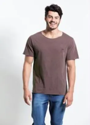 Camiseta Marrom com Detalhe Corte a Fio Actual - R$20