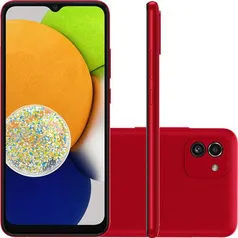 Smartphone Galaxy A03 64GB 4G Wi-Fi Tela 6.5'' Dual Chip 4GB RAM Câmera Dupla + Selfie 5MP - Vermelho