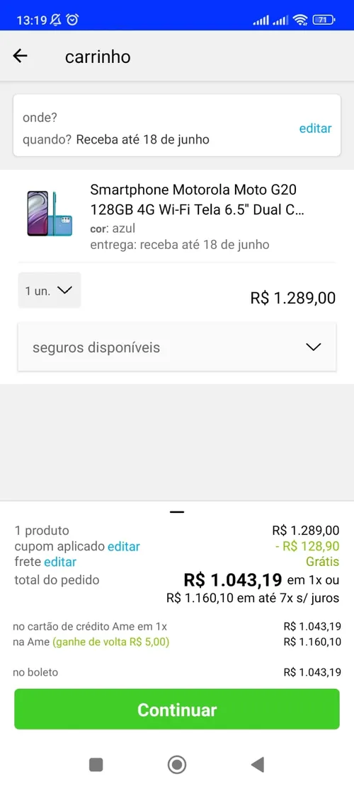 Imagem na descrição da promoção