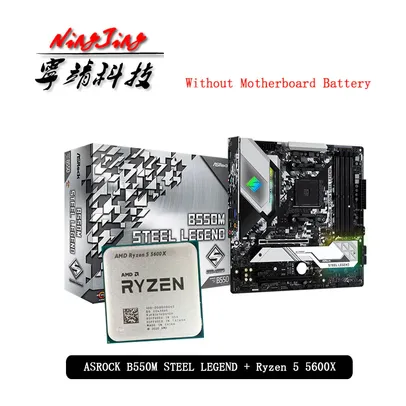 Amd ryzen 5 5600x r5 5600x cpu + Asrock B550m Steel Legend | R$2456