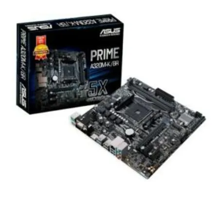 Placa-Mãe Asus Prime A320M-K/BR, AMD AM4, mATX, DDR4 [Boleto]