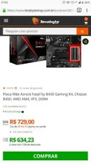 Placa Mãe Asrock Fatal1ty B450 Gaming K4, Chipset B450, AMD AM4, ATX, DDR4 | R$634