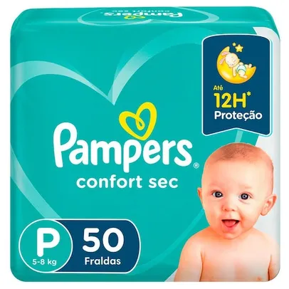 Fralda Pampers Confort Sec Mega Tamanho P - 50 Unidades