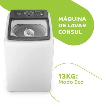 Máquina De Lavar Consul 13kg Com Modo Eco Branca CWN13AB 127V