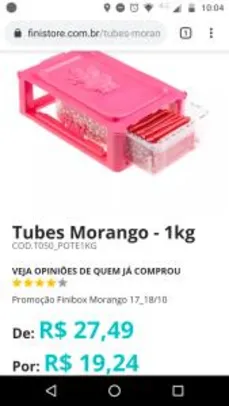Tubes Morango Fini - 1kg - R$19