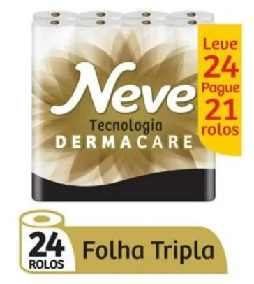 Papel Higiênico Folha Tripla Neve Dermacare pague 21 leve 24 - R$28