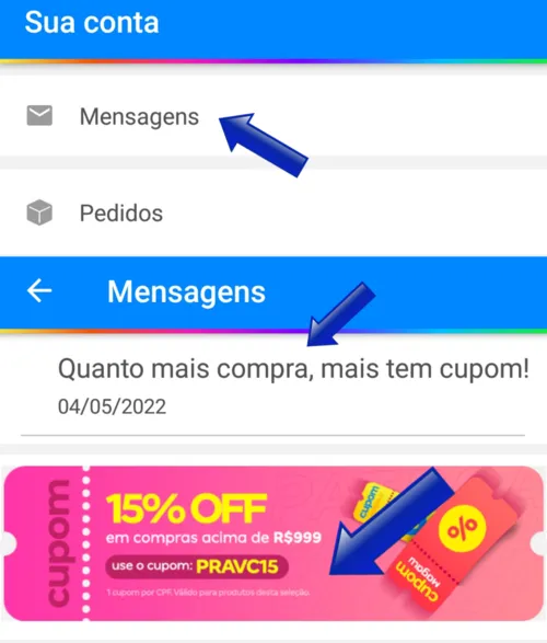 Imagem na descrição da promoção