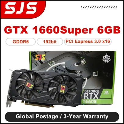 Placa de vídeo super da placa de vídeo do jogo de 6gb gtx 1660 s de sjs g