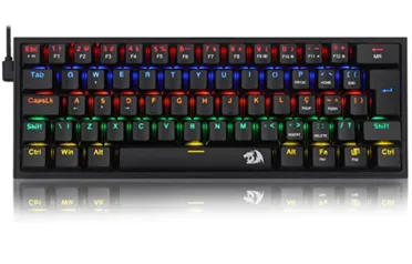 [PRIME] Redragon TECLADO MECANICO GAMER FIZZ RAINBOW PRETO SWITCH AZUL