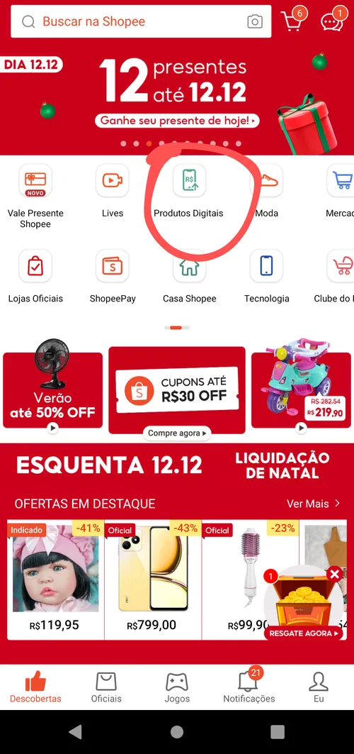 Imagem na descrição da promoção