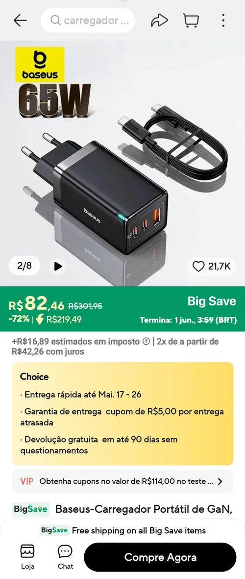 Imagem na descrição da promoção