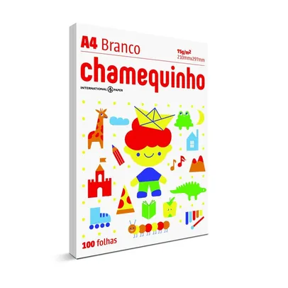 Papel Chamequinho A4 75g/m² 210 x 297mm Branco 100Fls