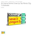 Kit Creme Dental Close Up Trip Menta 70g 3 Unidades R$3,99