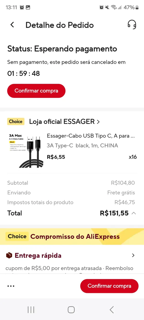 Imagem na descrição da promoção