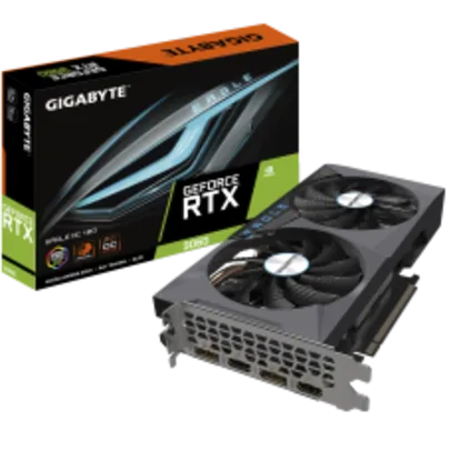 Placa de Vídeo Gigabyte GeForce RTX 3060 EAGLE OC 12G, LHR, 12GB, GDDR6, DLSS, Ray Tracing, GV-N3060EAGLE OC-12GD