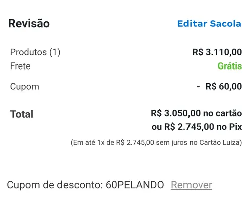 Imagem na descrição da promoção