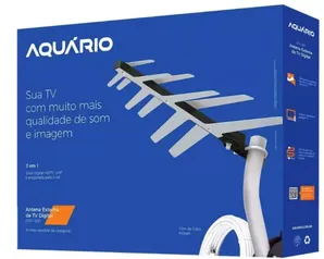 Antena Externa de TV Digital 3 em 1 Aquário DTV-1500 HDTV 4K