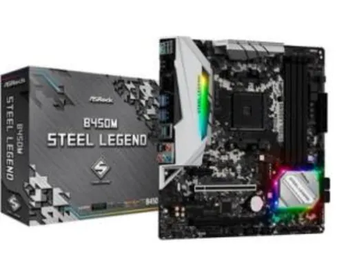 Placa-Mãe ASRock B450M Steel Legend | R$ 776