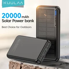 Power Bank Kuulaa 20000mah Solar Fast Charging External Battery Outdoor Portable Ph