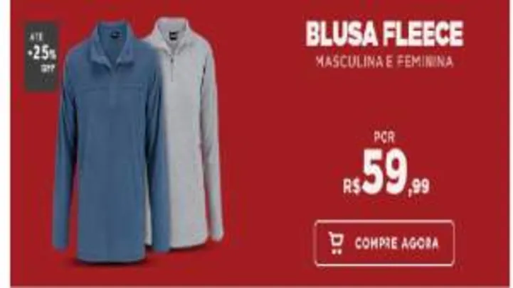 Blusa Fleence Masculina E Feminina R$59,90