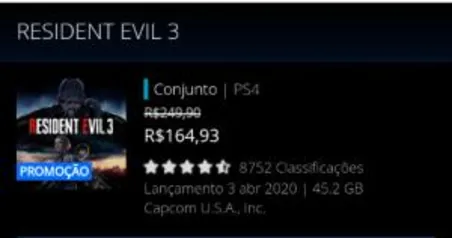 Resident Evil 3 Ps4 [Ps Store]