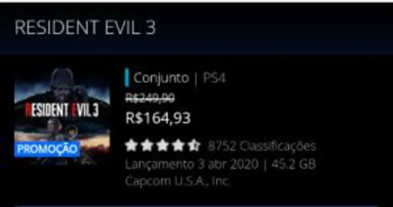 Resident Evil 3 Ps4 [Ps Store]