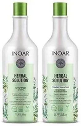 [Prime] Inoar Herbal Solution Kit Shampoo e Condicionador Suave 1L, Pacote de 2 | R$33
