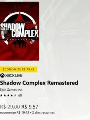 Shadow Complex Remastered Xbox One - R$10