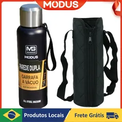 [No Brasil] Garrafa Térmica Modus de 1 litro, Parede Dupla, Aço Inoxidável 316 + Bolsa de transporte | Para Bebidas Quentes e Geladas