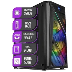 PC Gamer Mancer, Ryzen 3 3200G, 16GB DDR4, SSD 240GB, Fonte 500W 80 Plus