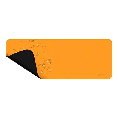 Geonav Mouse Pad Desk, Tecido sintético (PU) impermeável, Dupla Face, 80x30cm, OFDP02BK, Preto e Caramelo