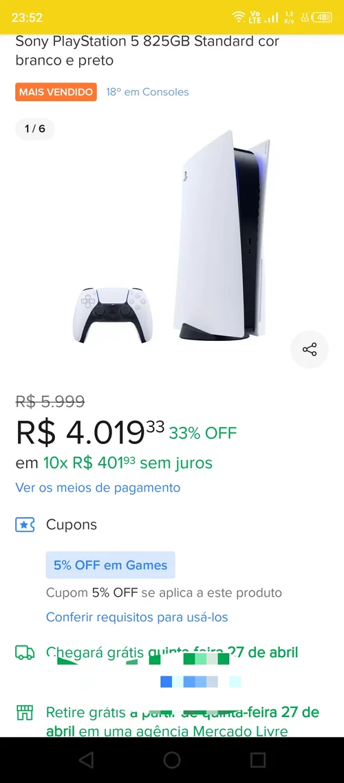 Imagem na descrição da promoção