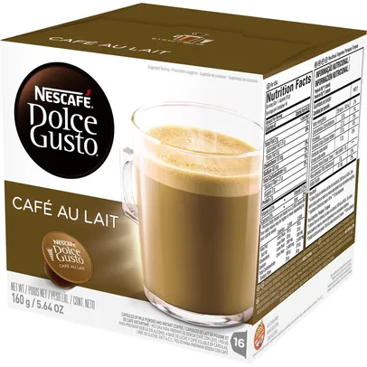 (Compre 3 Pague 2) Café em Cápsula NESCAFÉ DOLCE GUSTO Café Au Lait 16 Cápsulas