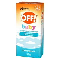 OFF! Baby, Repelente Bebe de Mosquitos e Insetos com Icaridina, Loção em Gel, Proteção por até 4h, Sem perfume, 117g