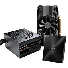 Kit Placa de vídeo NVIDIA RTX 2060 XC 6GB, GDDR6 + Fonte EVGA 600W, 80 Plus Bronze + Drive ASUS Gravador Externo | R$3450